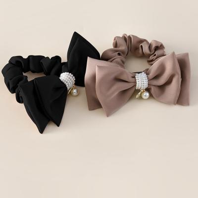 China Wholesale Haohan Self-design Hair Clip Jeweled Bow Solid Color Handmade Hair Accessories Bow Hairpin Spring Hair Clips for sale