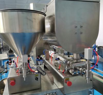 China GF-1000 Semi Automatic Pneumatic Filling Machine Sauce Mixing And Filling Machine for sale