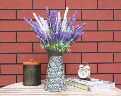 China Rustic Vintage Galvanized Metal Flower Vase And Decorative French Country Pitcher for sale