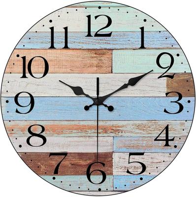 China Antique Style Wall Clock - 10 Inch Battery Operated Silent Non-Ticking Wooden Wall Clocks - Retro Rustic Country Style Decorative for sale