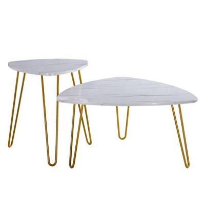 China Nordic Convertible Coffee Table Home Metal Living Room Sets Round Luxury Gold Marble Modern Side Coffee Table for sale