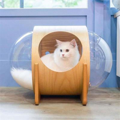 China Wholesale Breathable Breathable Space Capsule Pet Cat Bed,kysD Panoramic Pet Cat Bed With Mat for sale