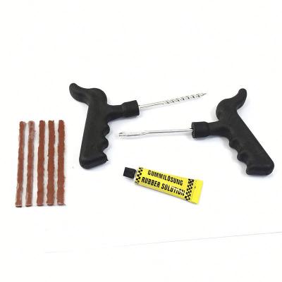 China Repair the hole and wound of H0T024 tubeless tire repair tool kits//auto car tire repair plug patch tool kit for sale