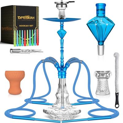 China Europe Aluminum In Stock Customized Aluminum Hookah Shisha Set With 4 Pipes Hookah Shisha Accessories 2022 New Design for sale