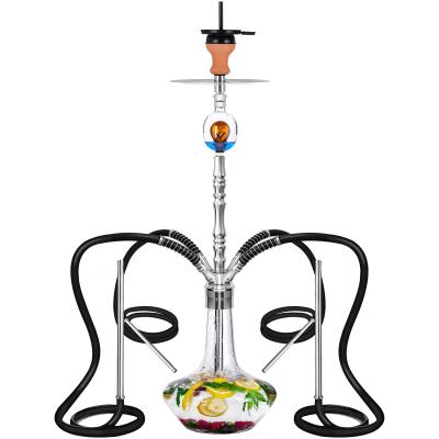 China Stainless Steel Hookah Set With 4 Hose Stainless Steel Shisha Set China Hookah Manufacturer for sale