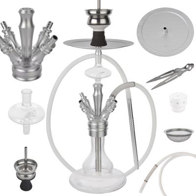 China Aluminum Alloy Shisha Hose Hookah Set With Travel Case, With Silicone Hookah Bowl Charcoal Holder Charcoal Tongs for sale