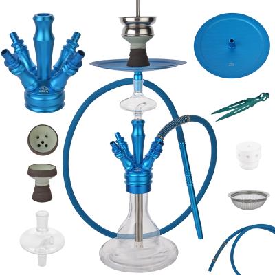 China Aluminum Alloy Shisha Hose Hookah Set With Travel Case, With Silicone Hookah Bowl Charcoal Holder Charcoal Tongs for sale