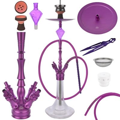 China Factory Wholesale Aluminum/Aluminium Alloy/Aluminium Spot Hookah Hose Hookah Set With Travel Case With Silicone Hookah Charcoal Holder Charcoal Tongs for sale