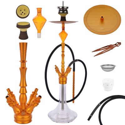 China Aluminum Alloy Shisha Hose Hookah Set With Travel Case, With Silicone Hookah Bowl Charcoal Holder Charcoal Tongs for sale