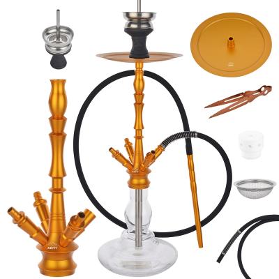 China Excellent Aluminum Alloy Luxury High Quality Aluminum Hookah Hose Egyptian Shisha Hookah Set for sale