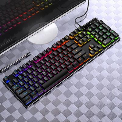 China New Colorful Multi-Function Wired Keyboard Numpad Backlight V4 USB Computer Accessories Gaming Mechanical Feeling Keyboard 104 Keys for sale