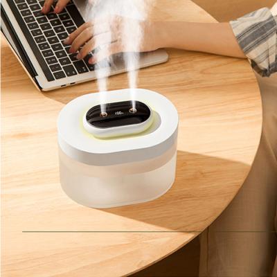 China 1000mL 1L Portable Car Dual Jet Air USB Rechargeable Electric Humidifier Mini Home Ultrasonic Humidifier for sale