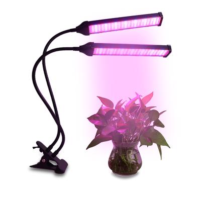 China Button Dimming LED Grow Light Plant 10W Grow Square Lamp LED Grow Lighting With Clips for sale