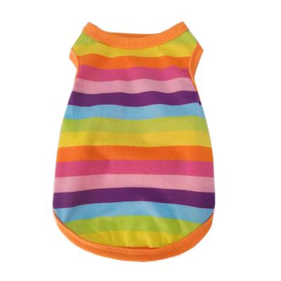 China Dogs Cotton Rainbow Breathable Basic Vest For Puppy And Cat Tee Tank Pet Top Super Soft Stretchable Doggy Sleeveless for sale