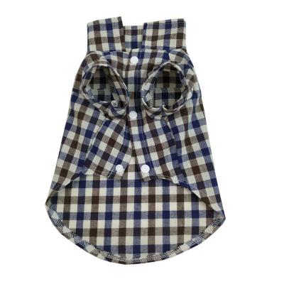 China Dogs sell new model popular hot spring and summer England style quality pet clothes cotton cat plaid shirt wholesale for sale