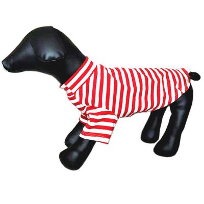 China Dogs wholesale 100% Polyester Multicolor Casual Striped Fabric Soft Cotton Pet Dog Clothes Pet Shirt Puppy Summer Dog Clothes for sale