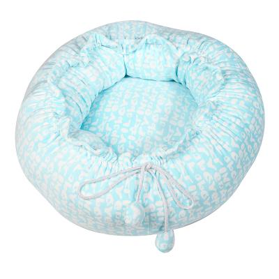 China Mechanical Washing Customize Height Different Color Adjustable Round Donut Pet Nest Thickened Moisture Proof Pet Bed for sale