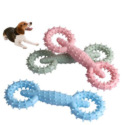 China Viable Wholesale Factory Price TPR Material Pet Toy Traction Ring Dog Chewing Toy Interactive Molar Stick Training Dog Toy for sale