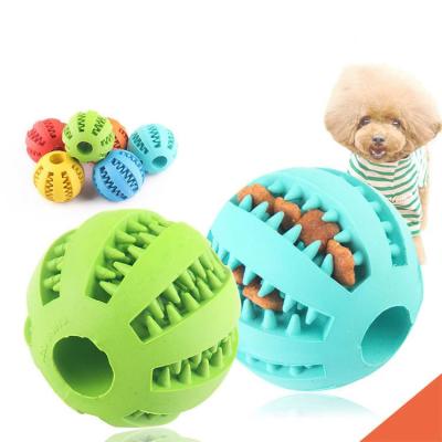 China Manufacturer WholesaLe Interactive Durable Pet Feeding Ball Dog Chew Toy Rubber Dog Treat Ball Viable Dispenser For Dogs for sale