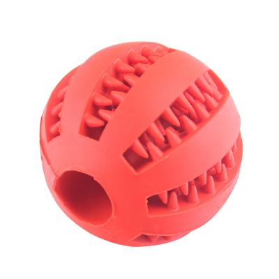 China Viable Pet Teeth Cleaning Ball Toy Feeding Slow Chew Puppies Forming Teeth Toy Dog Interactive Rubber Rubber Ball for sale