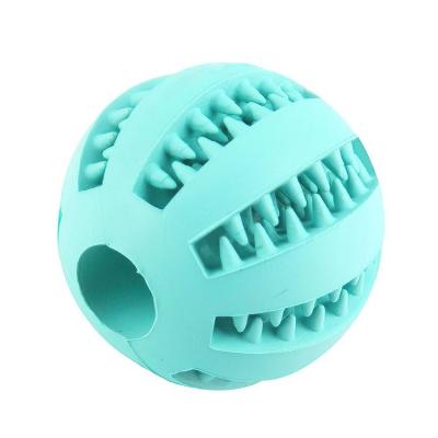 China Viable Rubber Chew Dog Toys Pet Bite Feeder Dog Treat Tooth Cleaning Indestructible Treat Ball Food Chew Dispensing Dog Toy for sale