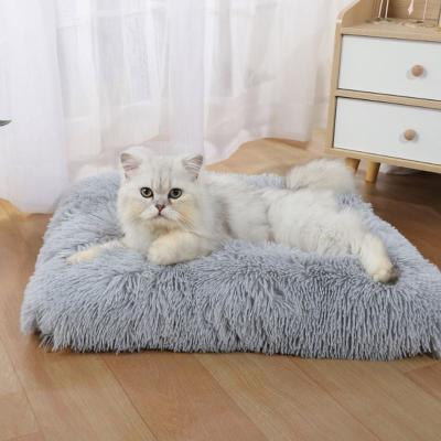 China Cheap And Durable Soft Colorful Soft Washable Mechanical Washable Luxury Pet Bed Blanket Rectangle Plush Warm Pet Pads for sale