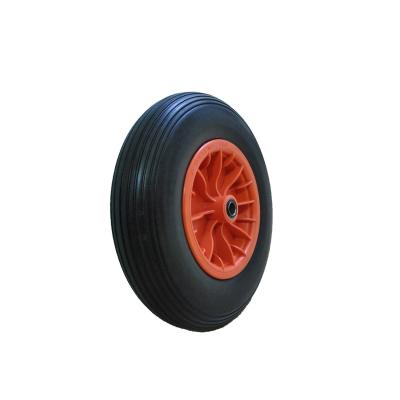 China 16 Inch Good Quality PU Foam Flat Wheel Polyurethane Flat Freewheel for sale