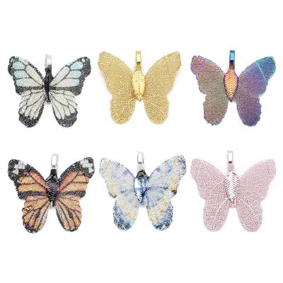 China Wholesale 3*5cm Copper Butterfly 2pcs/bag Charm Bracelet Pendant For Jewelry Necklace Making for sale