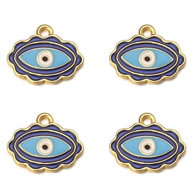 China New Popular Fashion DIY Jewelry Charm Turkish Blue Eye Enamel Charm Dangle Pendants For Jewelry Making for sale