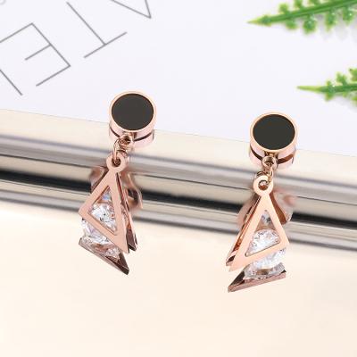 China FASHIONABLE Long Statement Diamond Geometric Triangle Dangle Drop Earrings For Women Earrings Shape Jewelry for sale