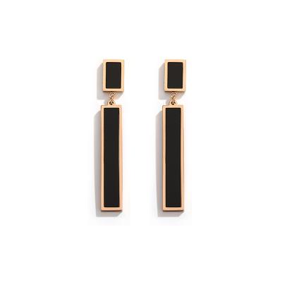 China Fashion Jewelry Women's Earrings Long Dangling Black Shell Earrings TRENDY Earrings 2021 for sale