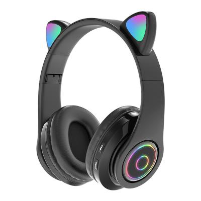 China B39 Luminescent Earphone Breathe Cat Ear Earphone Plunge Card Headset Headphones Cat Ear Earphone Plunge Card Lightweight Colorful Wireless Music Game Earphone for sale