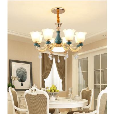 China Vintage European/American/Modern/Nordic/Empire Pendant Light Chandeliers Crystal Chandelier Elegant Vintage Ceramic Art Lamp Dark Green American Home Ceiling for sale