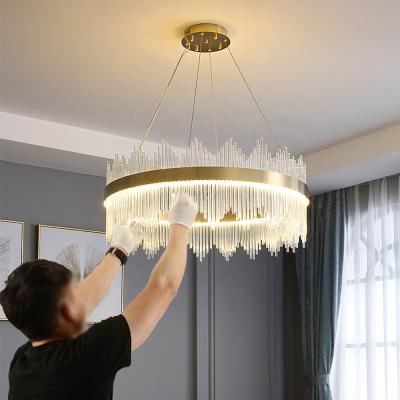 China Modern/Nordic/Postmodern/Contemporary Hotel Lobby Luxury Crystal Hanging Light Chandelier Lighting Decorative European Grand Vintage Luxury Gold Lamp for sale