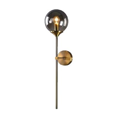 China Wholesale Modern Minimalist Contemporary European Cheap Price Wall Lamp Glass Cover Metal Wall Lamp Art Decoration Indoor Nordic Luxury Copper Lights Post for sale