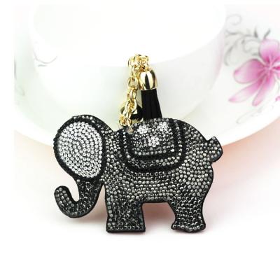 China Free Sample Fashion Colorful Cute Elephant Rhinestone Key Chain Valentine's Day Gift Diamond Key Chain for sale