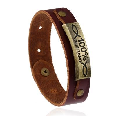 China Hot sale PUNK punk antique cuff bracelet snap button alloy genuine leather bracelet for sale