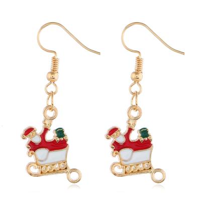 China Custom Stock Personalized Women Snowman Style Gold Christmas Plated Christmas Jewelry Earrings for sale