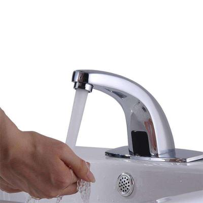 China Taps Convenience Single Metered Water Faucet Bathroom Sensor Basin Mixer Cold Touchless Faucet for sale