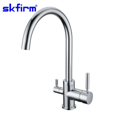 China Dispensador de agua modern mixer tap hot cold filter water three way kitchen faucet 3 way faucet for sale