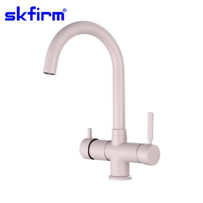 China Thermostatic Beige Ambient Cold Sparkling Reverse Osmosis Kitchen Mixer Tap 5 Way Chrome Seltzer Water Kitchen Faucet Hot Cold Taps for sale