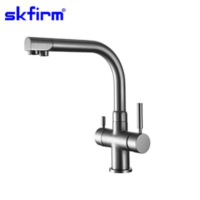 China Double Handle Faucets 3 Way Sense Kitchen Water Faucet Spout Pure Filter Faucet Professional Water Filter Faucet SK-WM3307 for sale