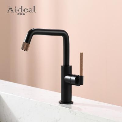 China Modern Style Metered Mixer Tap Sink Water Bathroom Faucets Matt Black Hot And Cold Faucets for sale