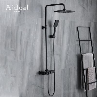 China Without Slide Bar Factory Temperature Control 3 Way Shower Faucet Brass Panel Thermostatic Shower Faucet for sale