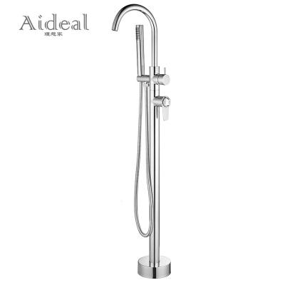 China Without Mixer Bathtub Faucet High Quality Free Standing Slide Bar Hotel Use Waterfall Shower Faucet Residental And Hotel for sale