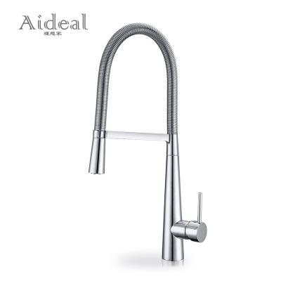 China Thermostatic Faucets Cold and Hot Water Mixer Tap Stainless Steel Spring Pull Out Style Kitchen Brass Faucet Pull Out for sale