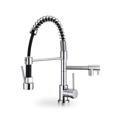 China Pull Out Spray Popular Style Brushed Nickel Brushed Commercial And Popular Table d'Hote Design Kitchen Faucets Pull Out for sale