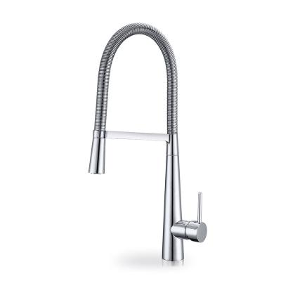 China Pull out spray cold and hot water mixer tap stainless steel spring to pull out style brass faucet kitchen for sale