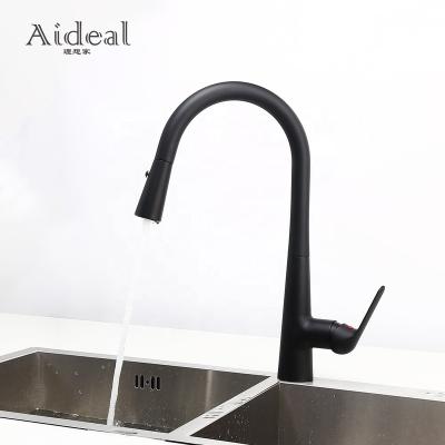 China High Quality Thermostatic Faucets Mixer Black Kitchen Faucet Pull Down Sprayer Kitchen Sink Faucets for sale