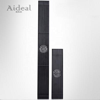 China Hotel Easy Clean Commercial Bathroom And Shower Linear Black Linear Grate Stainless Steel Outdoor Floor Drain for sale